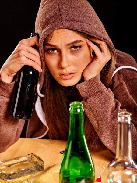 Drunk Girl Holding Bottle Of Vodka Stock Photo By ©poznyakov 89214694
