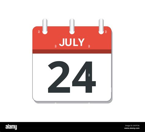 July 24th Calendar Icon Vector Concept Of Schedule Business And Tasks