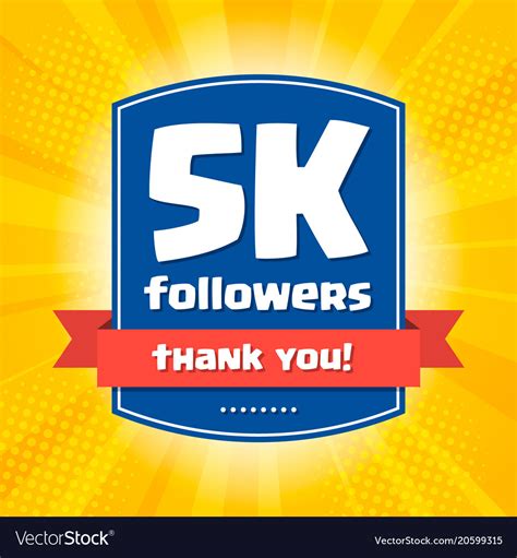 5000 Followers Thank You Design Card Royalty Free Vector
