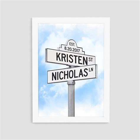 Personalized Intersection Street Sign Custom Street Sign Etsy