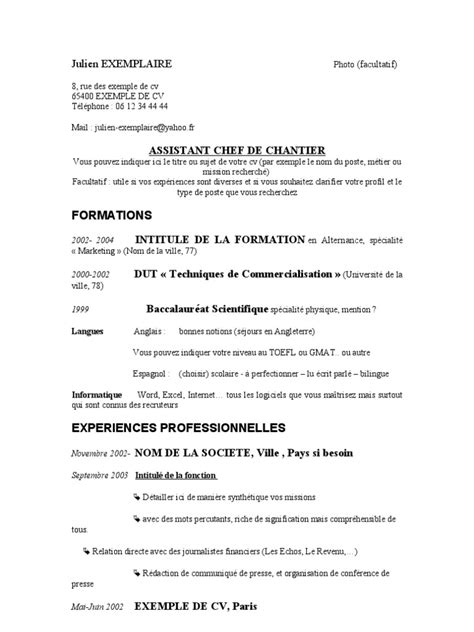 Building an attractive cv helps in increasing your chances of getting the job. Exemple Cv Basic
