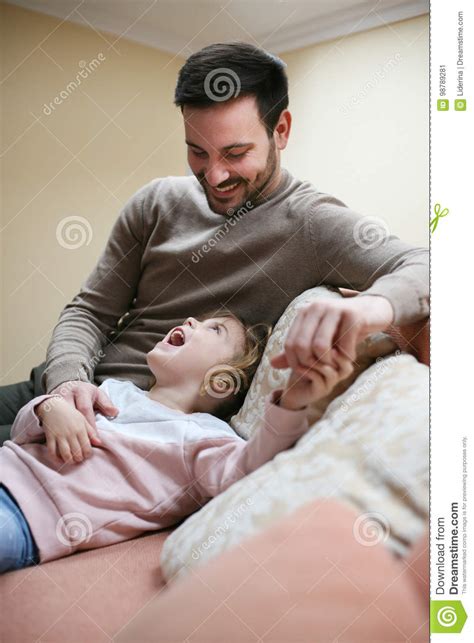 Father Playing With His Daughter Stock Image Image Of Hugging Male