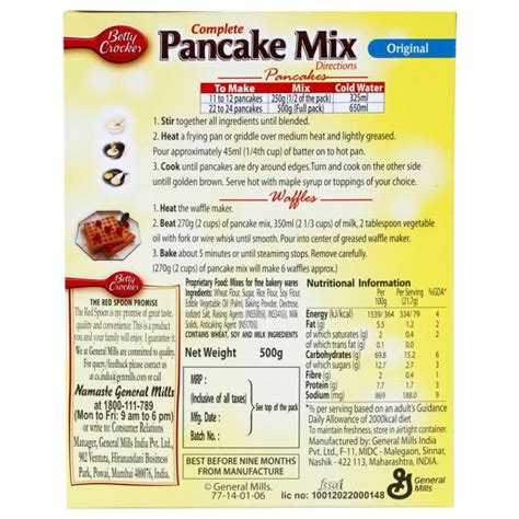 Betty Crocker Complete Original Pancake Mix 500 G Basket Hunt