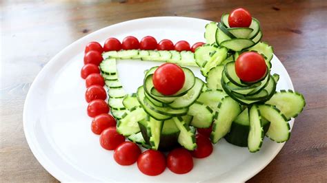 Handmade Cucumber Flower And Tomato Lovely Garnish Youtube