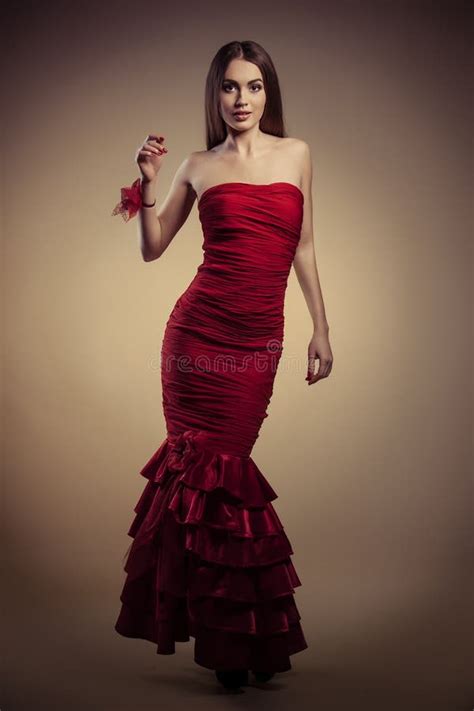 Girl In Red Dress Stock Image Image Of Cute Glamour 49468147