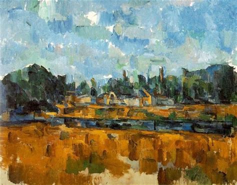 Riverbanks 1905 By Paul Cezanne Final Period Cubism Landscape