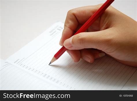 Write With A Pencil Free Stock Images And Photos 13721002