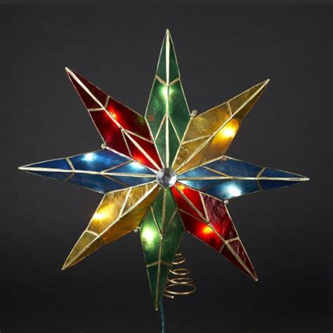 Buy Ksa 10 Lighted Capiz Poinsettia Star Christmas Tree Topper Clear