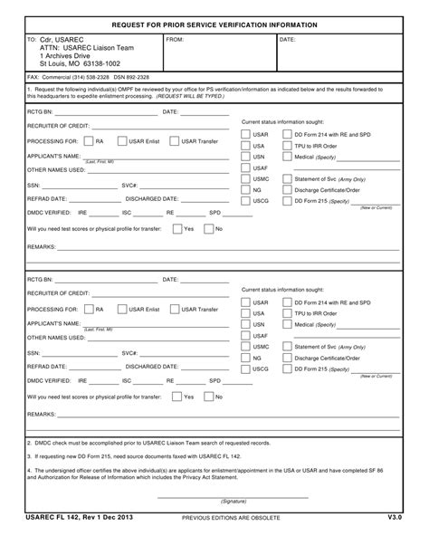 Usarec Form Fl142 Fill Out Sign Online And Download Fillable Pdf