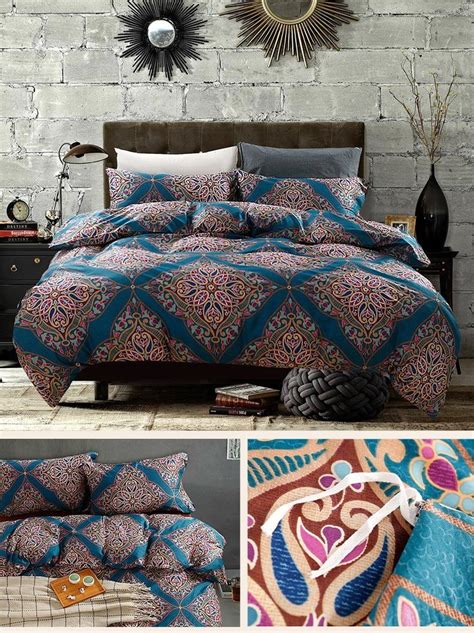 Make your bedroom cozy and modern. Damask Medallion Luxury Duvet Quilt Cover Boho Paisley ...