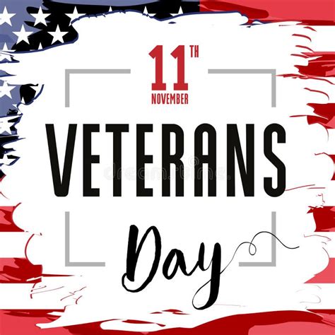 November 11 Veterans Day Honoring All Who Served Stock Vector