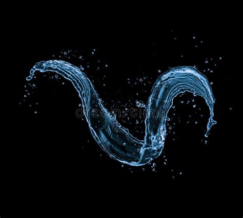 Water Splash Shape Isolated On Black Background Stock Image Image Of