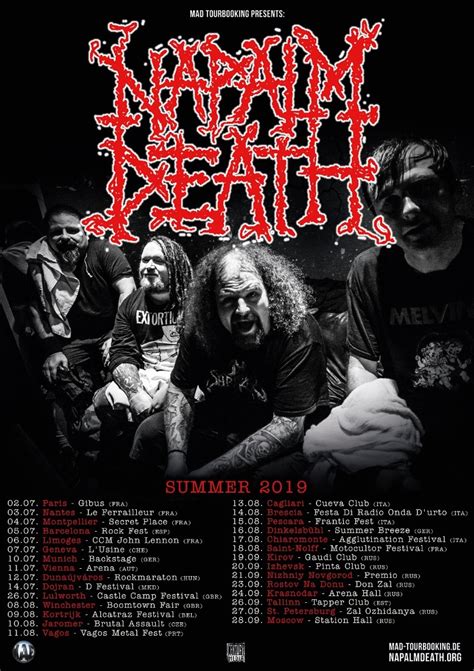 Napalm Death Announces European Summer Tour Dates All About The Rock