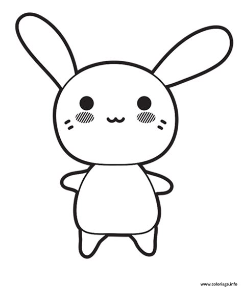 Apprendre à dessiner un lapin en quelques étapes simples. Coloriage lapin mignon simple - JeColorie.com