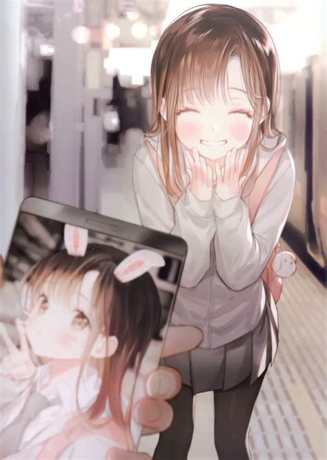 Download 2099x2952 Cute Anime Girl Happy Face Smiling
