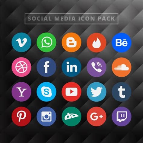 Social Media Icons For Photoshop
