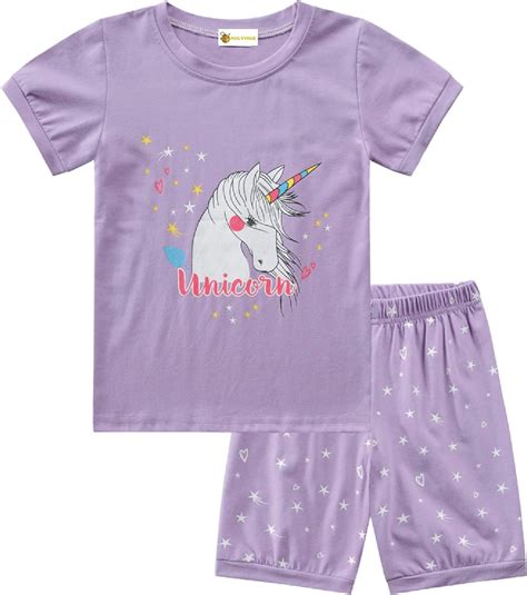 pijamas para niñas pequeñas 100 algodón manga corta juego de pijama de verano para niños