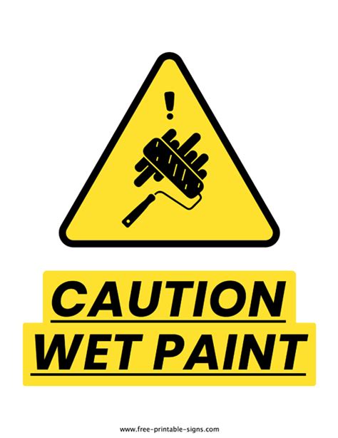 Free Printable Caution Wet Paint Signs Printable Templates