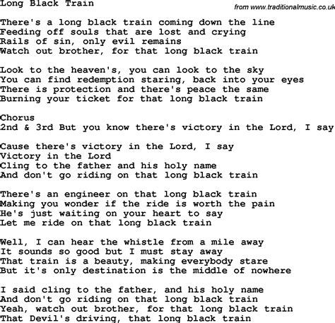 Country Southern And Bluegrass Gospel Song Long Black Train Turner