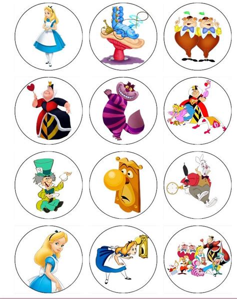 Alice In Wonderland Edible Cupcake Toppers By Chriscakeart On Etsy 5