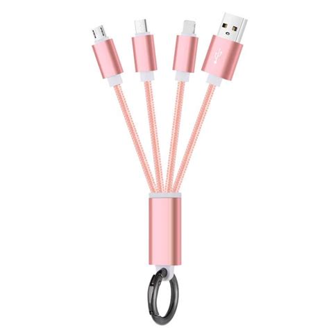 3 In 1 Usb Cable Keychain Sync Data Keychain Charger Portable For C