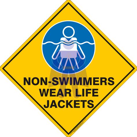 Non Swimmers Wear Life Jackets Australian Safety Signs