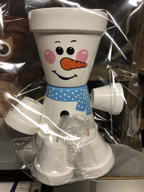 Large Clay Pot Snowman Clay Pot Crafts Flower Pot Crafts Christmas