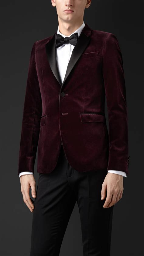 Burberry Satin Lapel Velvet Tuxedo Jacket In Purple For Men Lyst