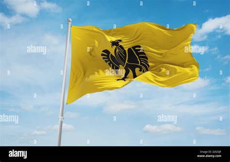 Flag Of Austronesian Peoples Makassar At Cloudy Sky Background