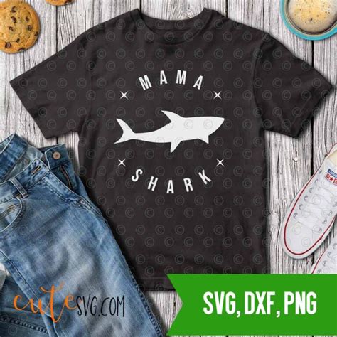 Mama Shark Svg Dxf Png Cut Files Cricut Silhouette Ready
