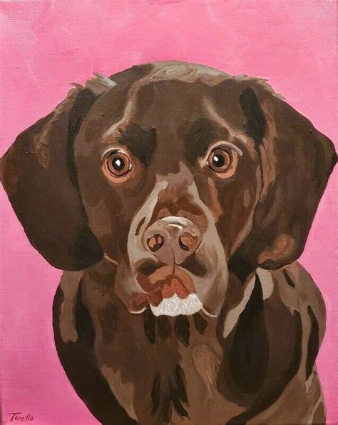 Custom Pet Portrait From Your Photo Hand Painted On Gallery Etsy