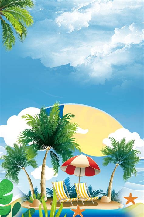 Summer Beach Blue Literary Poster Banner Background Summer Beach