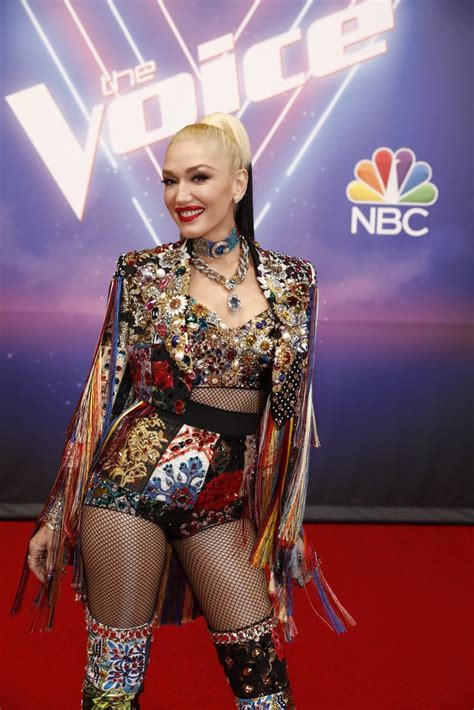 See Gwen Stefanis Rainbow Fringed Jacket On The Voice Popsugar Fashion Uk Photo 3