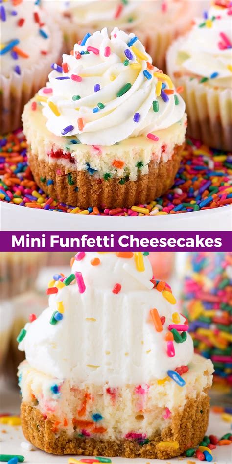 These Are The Best Mini Funfetti Cheesecakes Because They Are Loaded