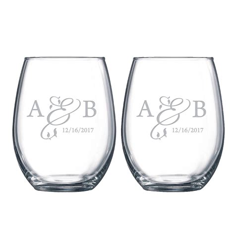 Personalized Stemless Wine Glass For Couples