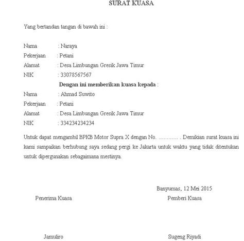 Jika anda berhalangan ke bank, maka uang dimaksud tidak akan bisa dicairkan ataupun diambil, kecuali anda memberikan wewenang kepada orang lain dengan menggunakan surat kuasa yang disertai materai. Contoh Surat Kuasa Untuk Bank - Cara Cek