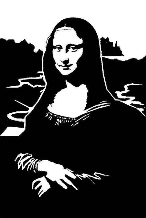 Mona Stencil Vector Art Mona Lisa Art Parody