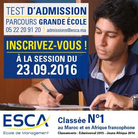 Test Dadmission Le 23 Septembre 2016 à Esca Ecole De Management