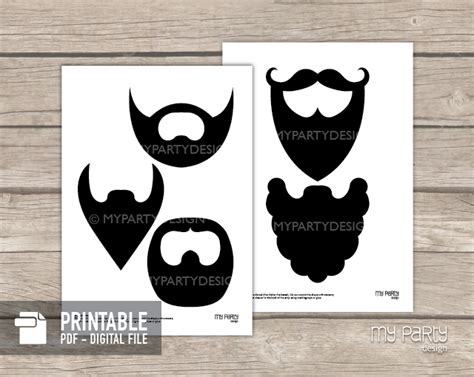 Two Printable Party Masks With Beards And Mustaches