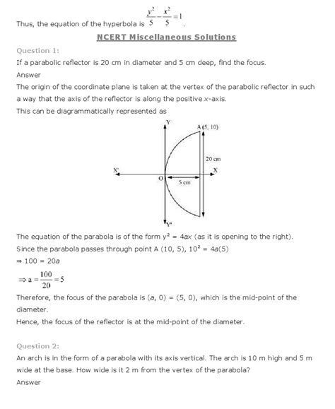 Ncert Solutions For Class 11 Maths Chapter 11 Conic