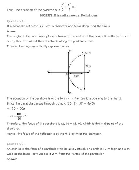 Cbse mathematics chapter 11 conic sections class 11 notes mathematics in pdf are available for free download in mycbseguide mobile app. Maths Book Ch 11 Conic Sections Class 11 NCERT Solutions