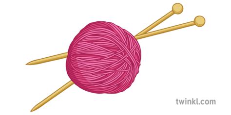 Wool And Knitting Needles Illustration Twinkl