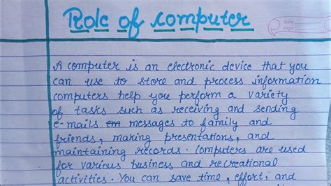 Write An Essay On Role Of Computer Essay On Role Of Computer