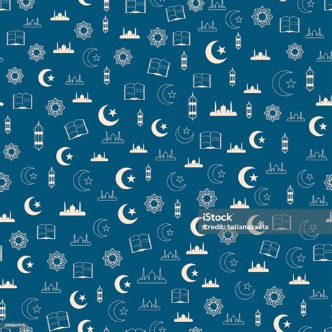 Vector Illustration Of Islamic Holy Ramadan Seamless Pattern With