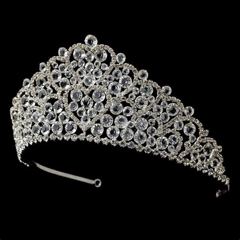 Silver Plated Royal Crystal Bridal Tiara Headpiece Crystal Bridal