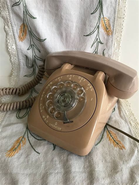 Vintage Rotary Dial Telephone Beige Aesthetic Brown Aesthetic