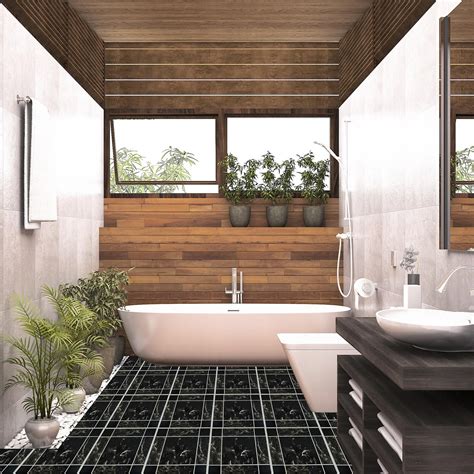 M2 Floor Tile Self Adhesive Vinyl Flooring Kitchen Bathroom Charcoal