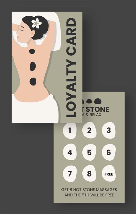 Free Hand Drawn Hot Stone Massage Spa Loyalty Card Templates To Design Wepik
