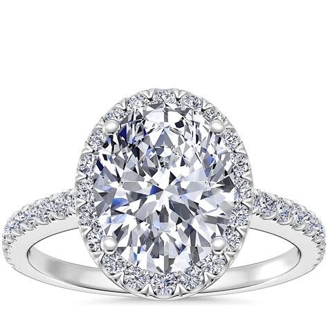 Oval Halo Diamond Engagement Ring In Platinum Blue Nile