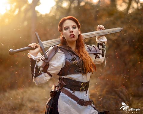 Larp Female Armor The Witcher Cosplay Brown Costume Leather Armor Props Medieval Fantasy Etsy